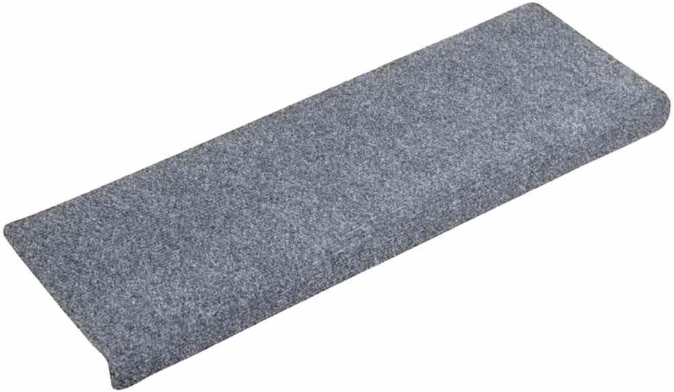 Laiptų kilimėliai, 10vnt., pilki 65x21x4cm, perforuoti adatomis