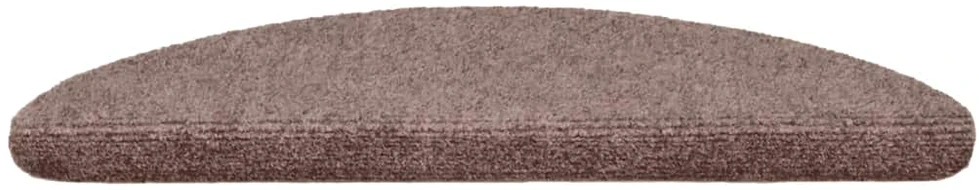 Lipnūs laiptų kilimėliai, 15 vnt., 56x17x3 cm, rudos spalvos