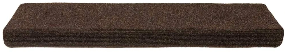 Laiptų kilimėliai, 15vnt., rudi, 65x21x4cm, perforuoti adatomis