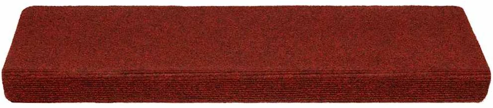 Laiptų kilimėliai, lipnūs, 20 vnt., 65x21x4 cm, bordo raudoni, stačiakampiai kraštai
