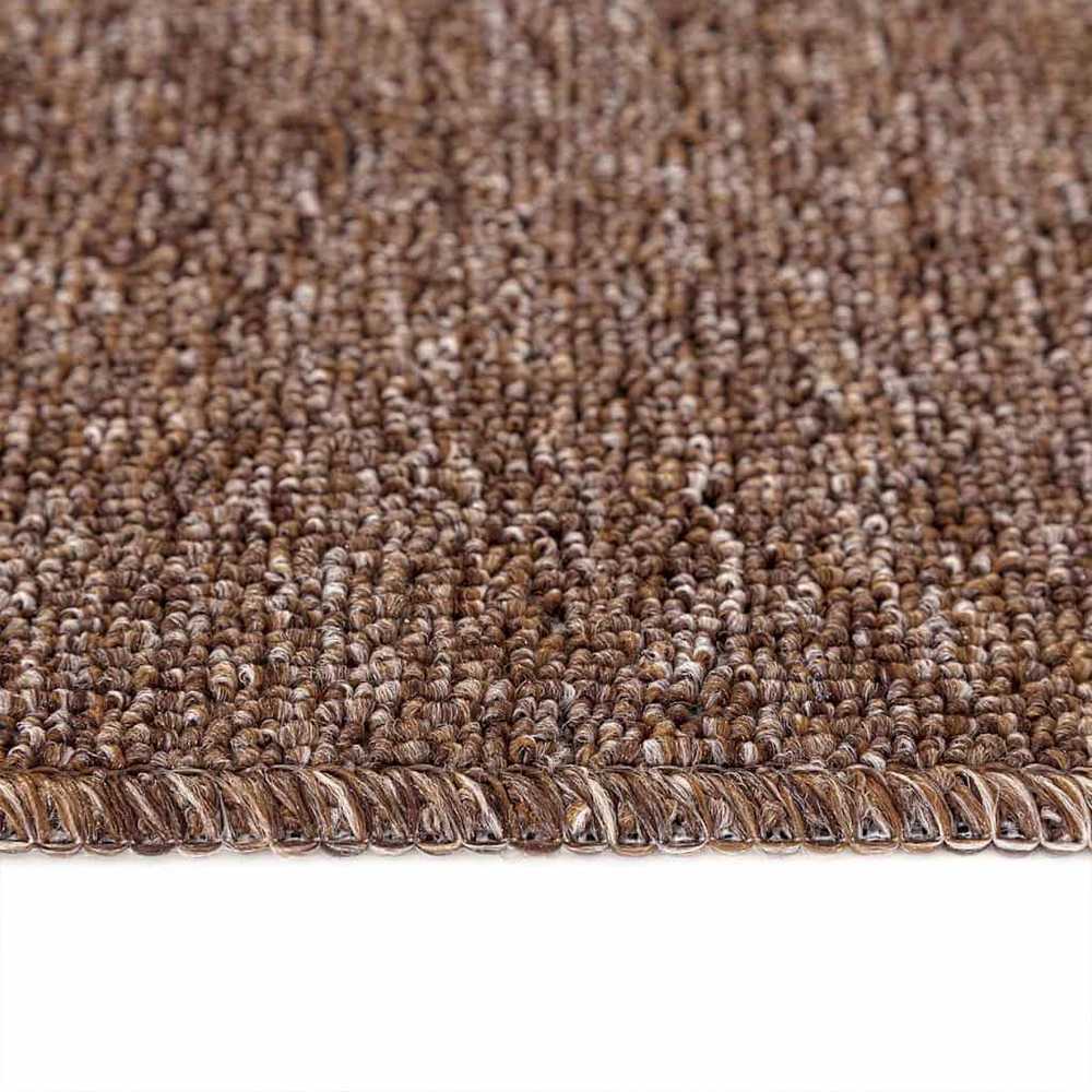 Slydimui atsparūs laiptų kilimėliai 15 vnt. 60 x 25 cm Ruda PP