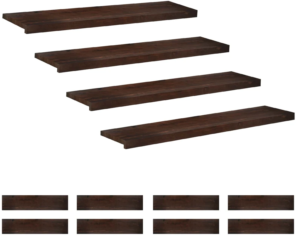 Laiptų pakopos 12 vnt. 120 x 25 x 2 cm Tamsiai rudas