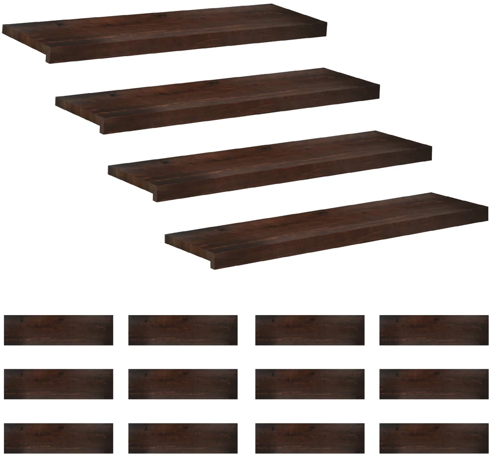 Laiptų pakopos 16 vnt. 100 x 25 x 2 cm Tamsiai rudas