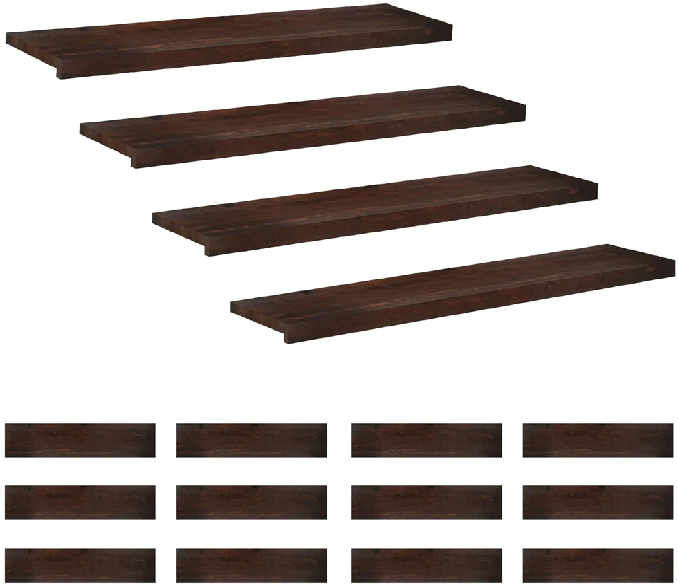 Laiptų pakopos 16 vnt. 110 x 25 x 2 cm Tamsiai rudas