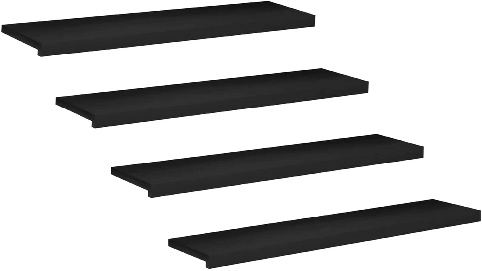 Laiptų pakopos 4 vnt. 120 x 25 x 2 cm Juoda Kietas bukas medis