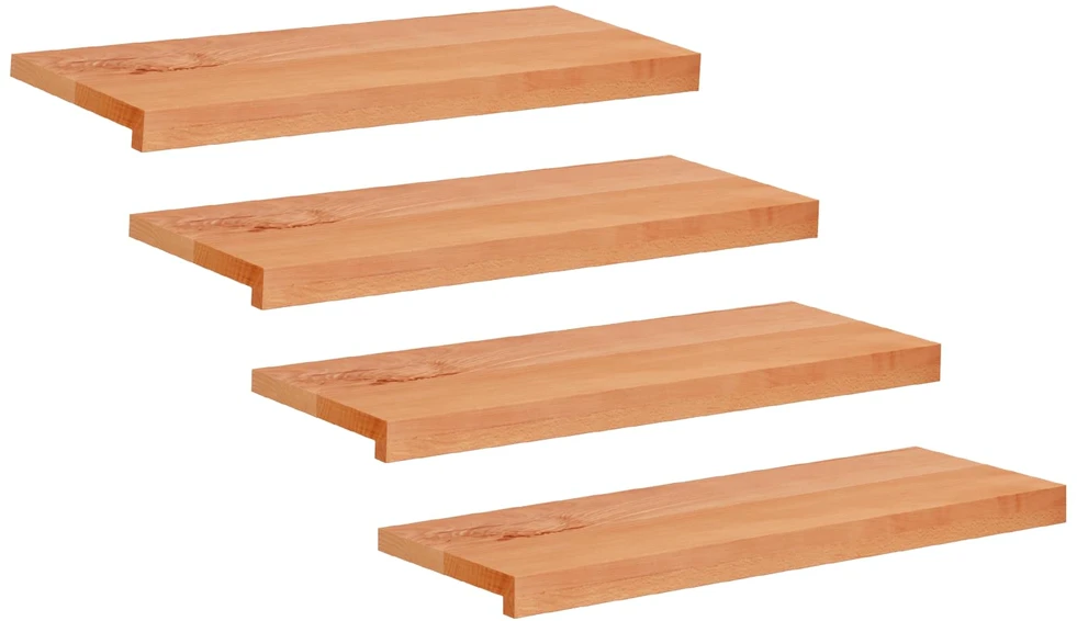 Laiptų pakopos 4 vnt. 70 x 30 x 2 cm Lakas Kietas bukas medis