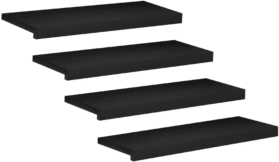 Laiptų pakopos 4 vnt. 80 x 25 x 2 cm Juoda Kietas bukas medis