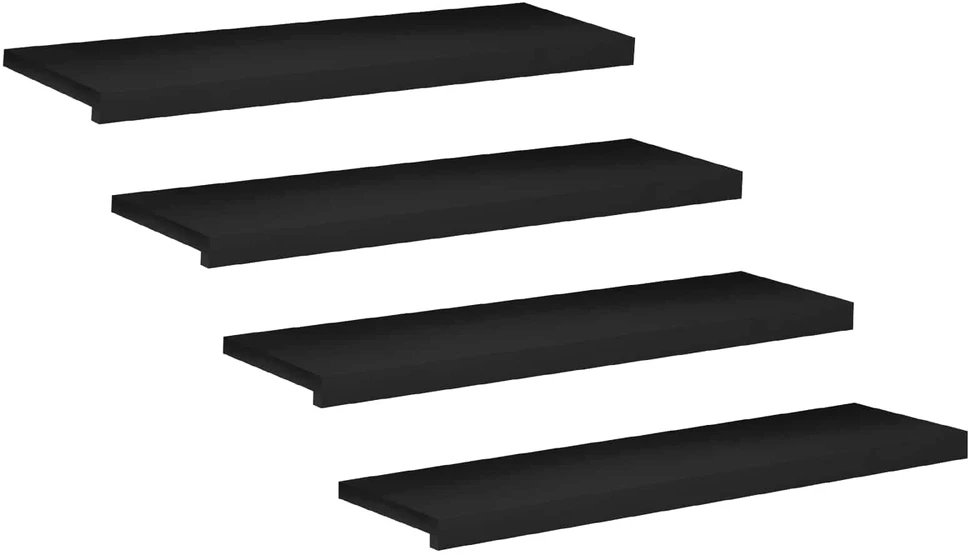 Laiptų pakopos 4 vnt. 90 x 25 x 2 cm Juoda Kietas bukas medis