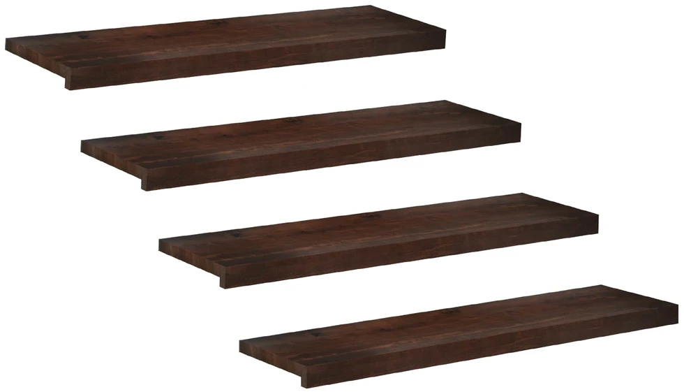 Laiptų pakopos 4 vnt. 90 x 25 x 2 cm Tamsiai rudas