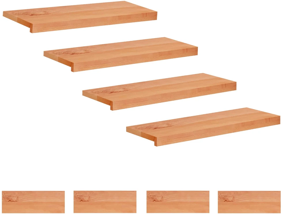 Laiptų pakopos 8 vnt. 70 x 30 x 2 cm Lakas Kietas bukas medis