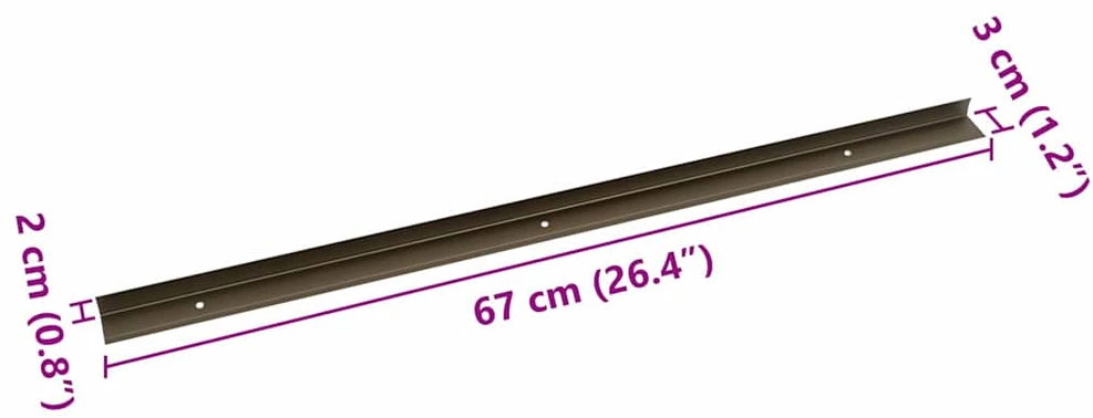 Laiptų profiliai 10 vnt. Ruda 67 x 3 x 2 cm Aliuminis