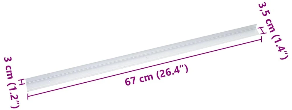Laiptų profiliai 10 vnt. Sidabro 67 x 3.5 x 3 cm Aliuminis