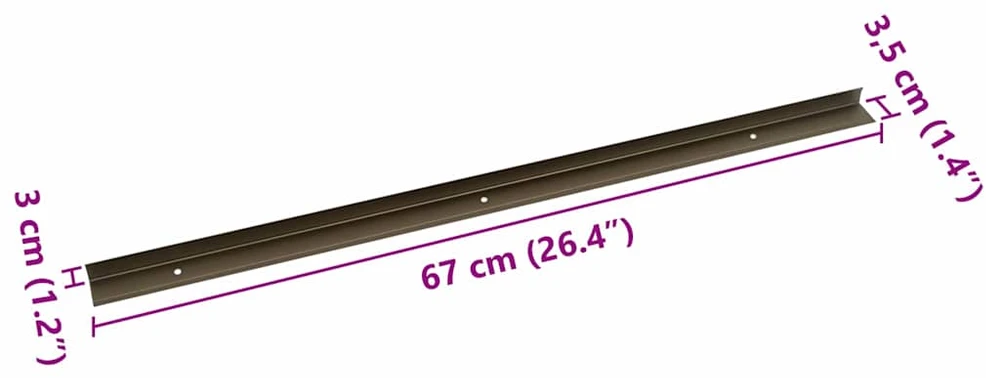 Laiptų profiliai 30 vnt. Ruda 67 x 3.5 x 3 cm Aliuminis