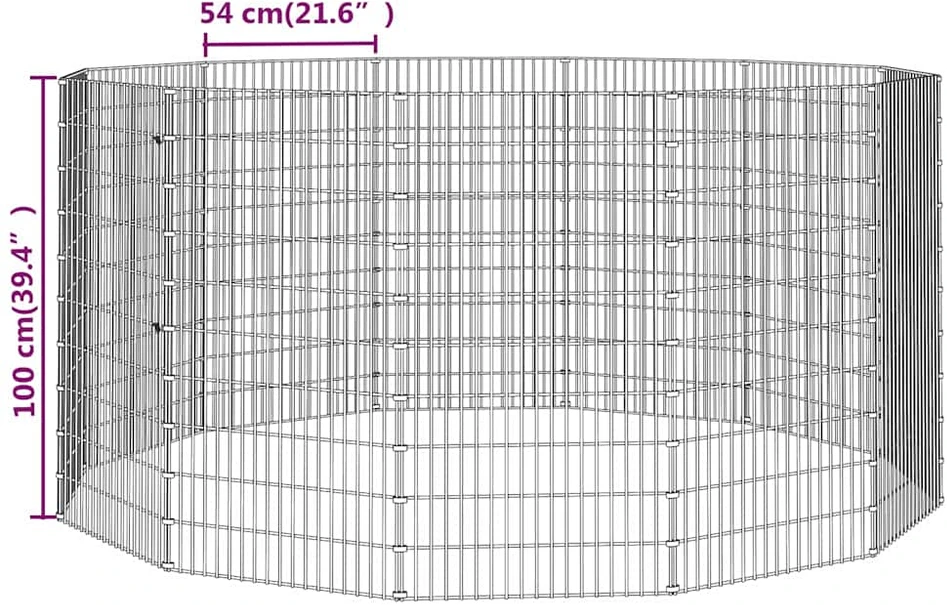 Aptvaras gyvūnams, 12 segmentų, 54x100cm, galvanizuota geležis