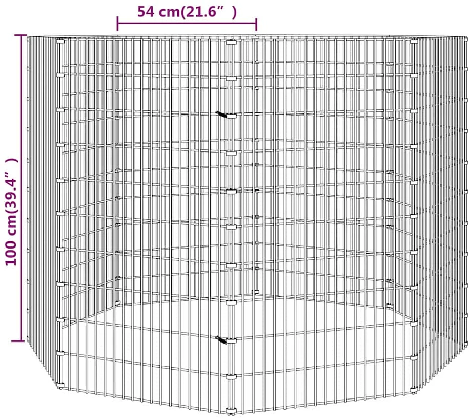 Aptvaras gyvūnams, 8 segmentai, 54x100cm, galvanizuota geležis