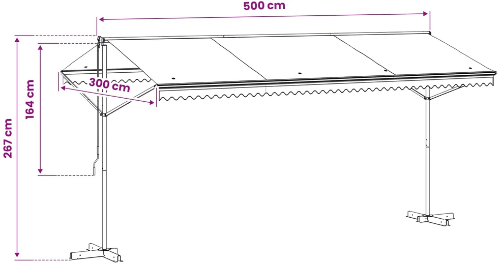 Laisvai pastatoma stoginė, kreminės spalvos, 500x300cm
