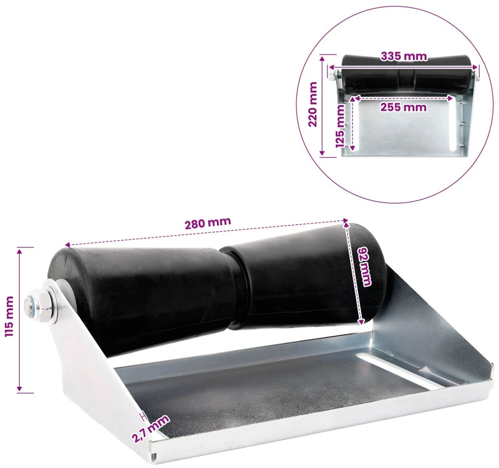 Laivo priekabos ritė su laikikliu 30,5 cm Galvanizuotas plienas