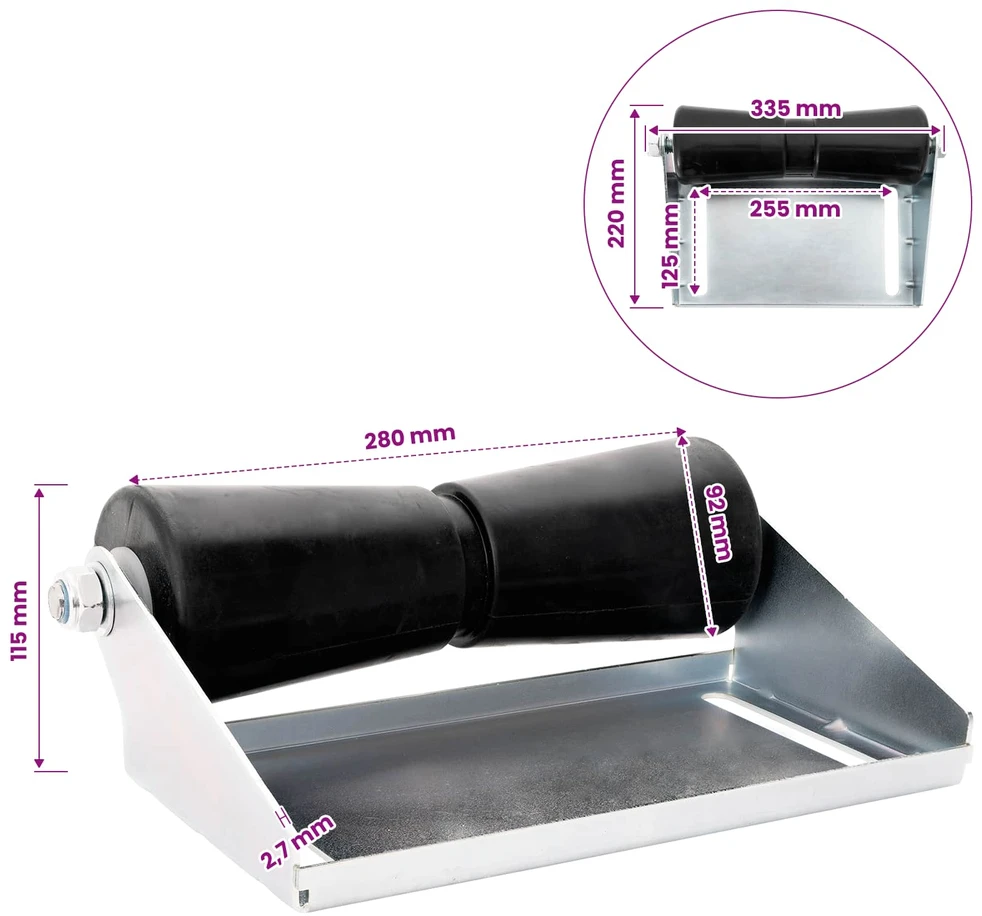 Laivo priekabos ritė su laikikliu 30,5 cm Galvanizuotas plienas