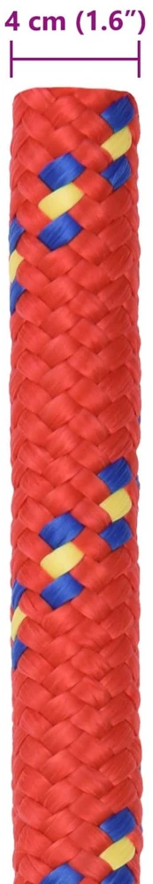 Laivo virvė 4 mm 10 m Raudona