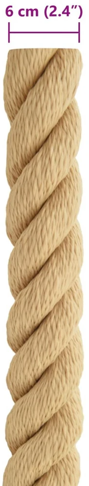 Laivo virvė 6 mm 10 m Natūrali