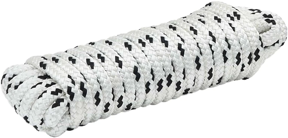 Laivo virvė 10 mm 15 m Balta ir juoda Poliesteris