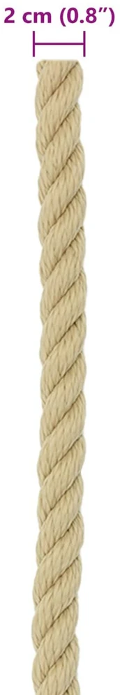 Laivo virvė 2 mm 100 m Natūrali