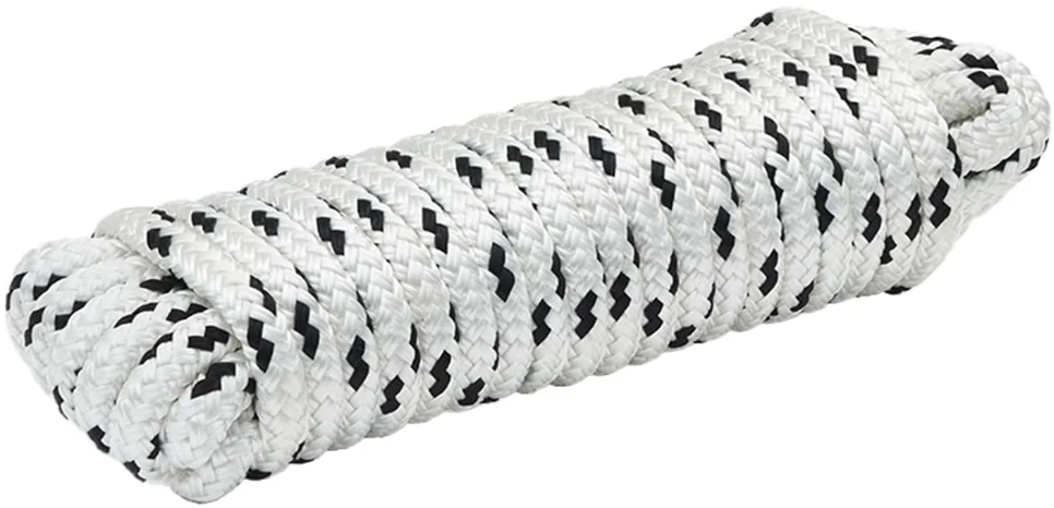 Laivo virvė 2 mm 12 m Balta ir juoda Poliesteris