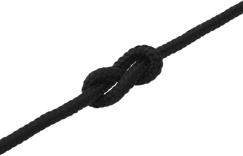 Laivo virvė 2 mm 12 m Juoda Poliesteris