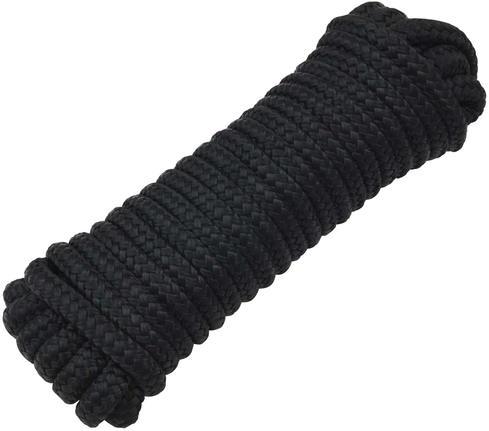 Laivo virvė 12 mm 9 m Juoda Poliesteris