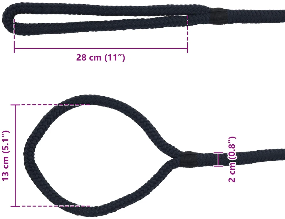 Laivo virvė 20 mm 12 m Karališka mėlyna Poliesteris