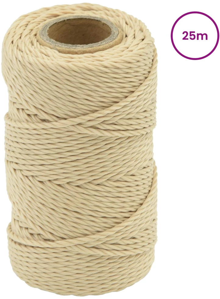 Laivo virvė 2 mm 25 m Natūrali