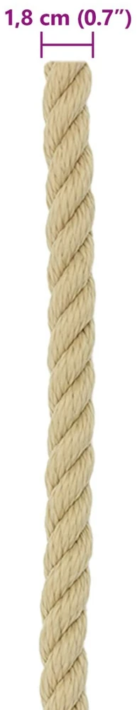 Laivo virvė 18 mm 25 m Natūrali