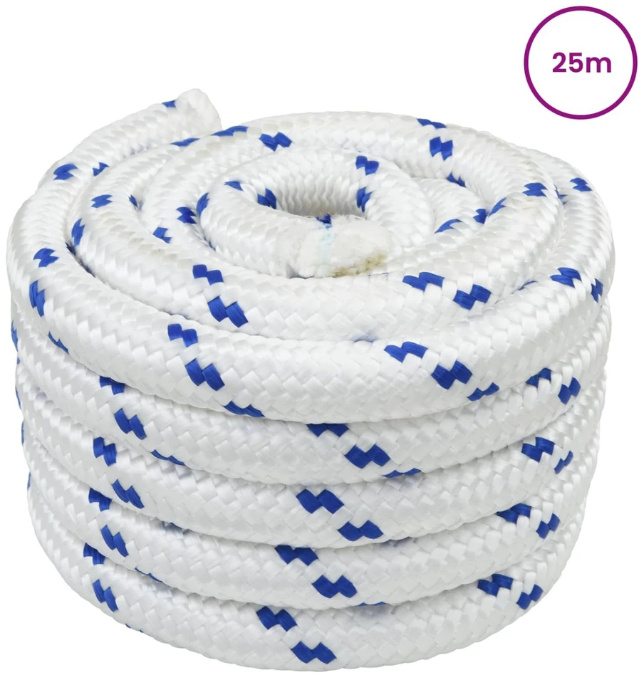 Laivo virvė 4 mm 25 m Balta ir mėlyna