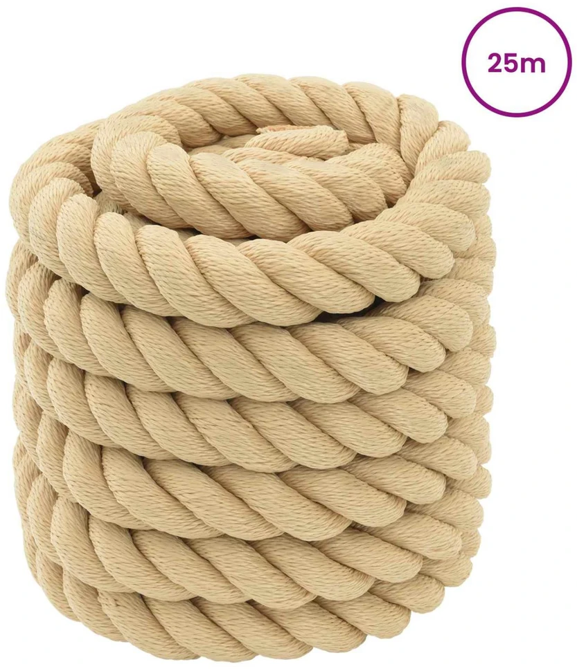 Laivo virvė 5 mm 25 m Natūrali