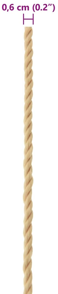Laivo virvė 6 mm 250 m Natūrali