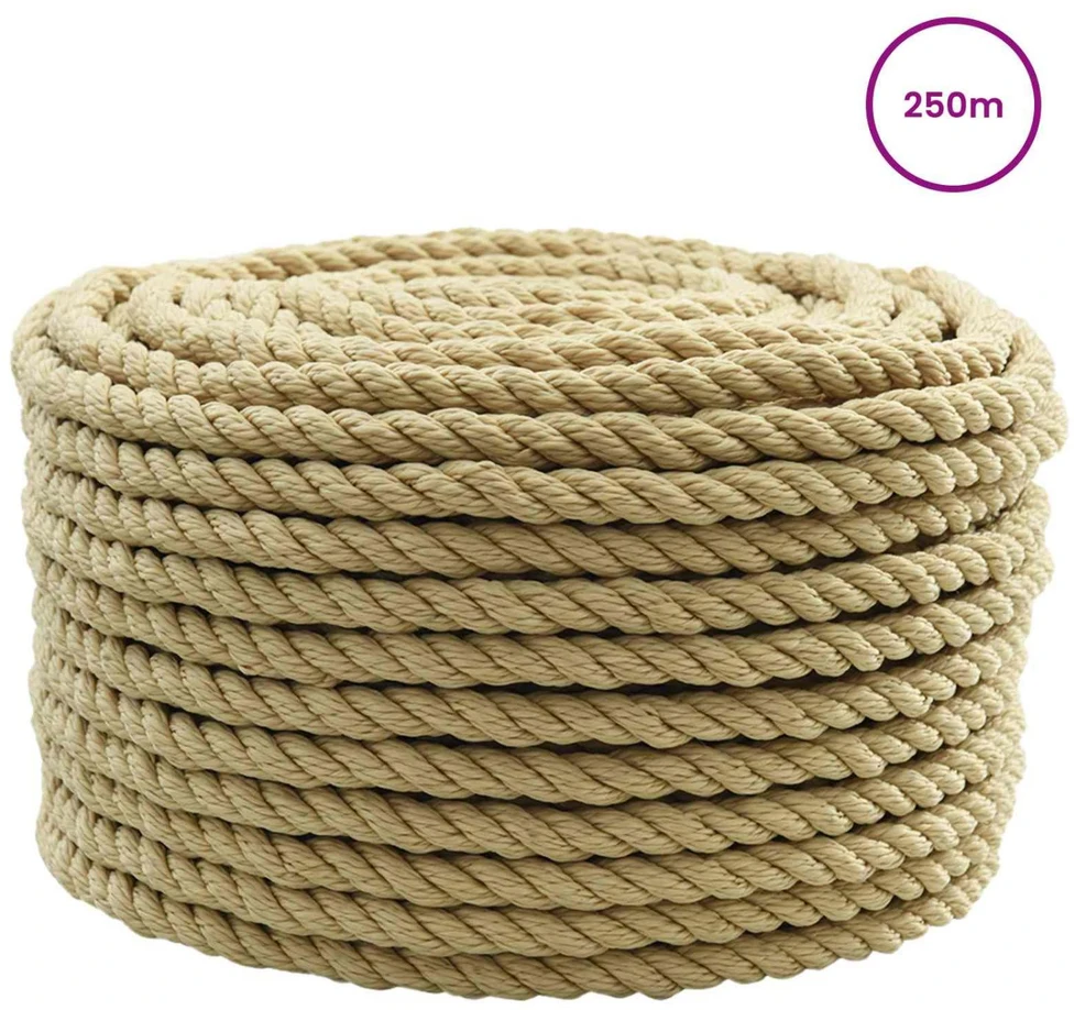 Laivo virvė 12 mm 250 m Natūrali