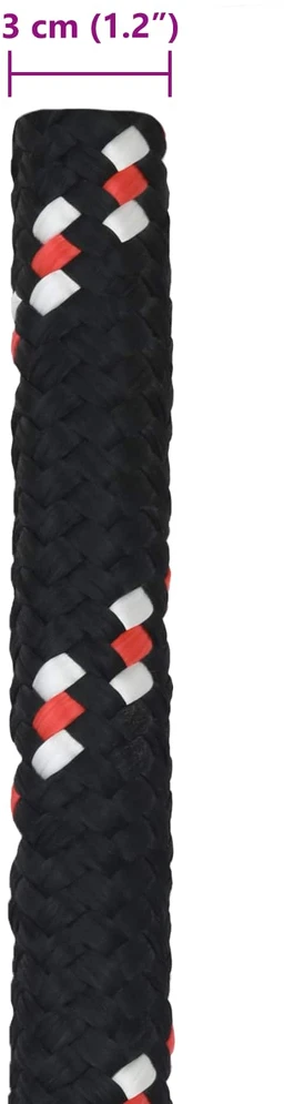 Laivo virvė 3 mm 50 m Juoda ir raudona PP