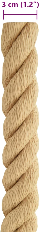 Laivo virvė 3 mm 50 m Natūrali