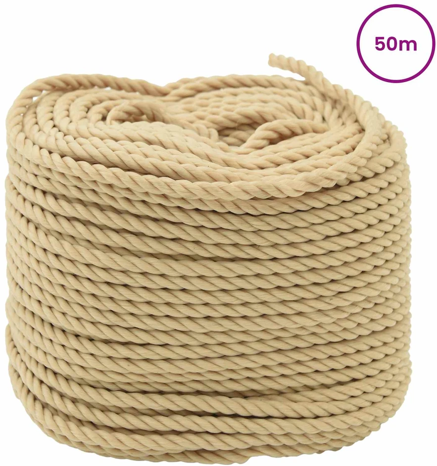 Laivo virvė 3 mm 50 m Natūrali