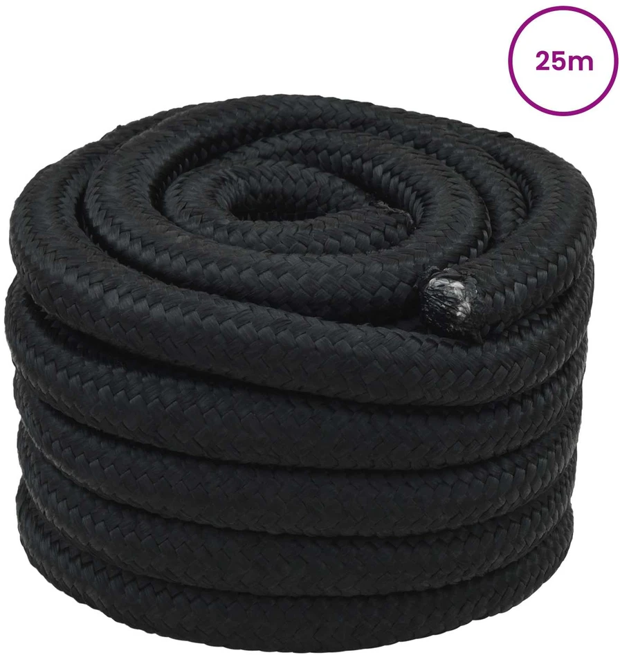 Laivo virvė 40 mm 25 m Juoda polypropylène