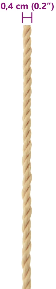 Laivo virvė 4 mm 25 m Natūrali