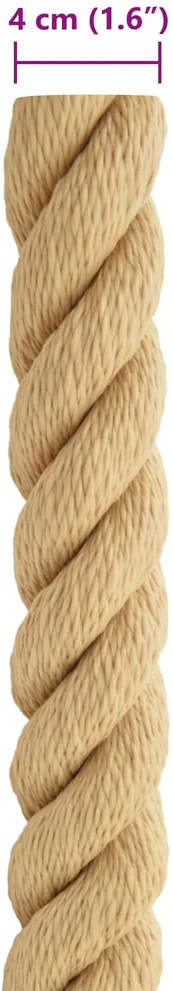 Laivo virvė 4 mm 25 m Natūrali