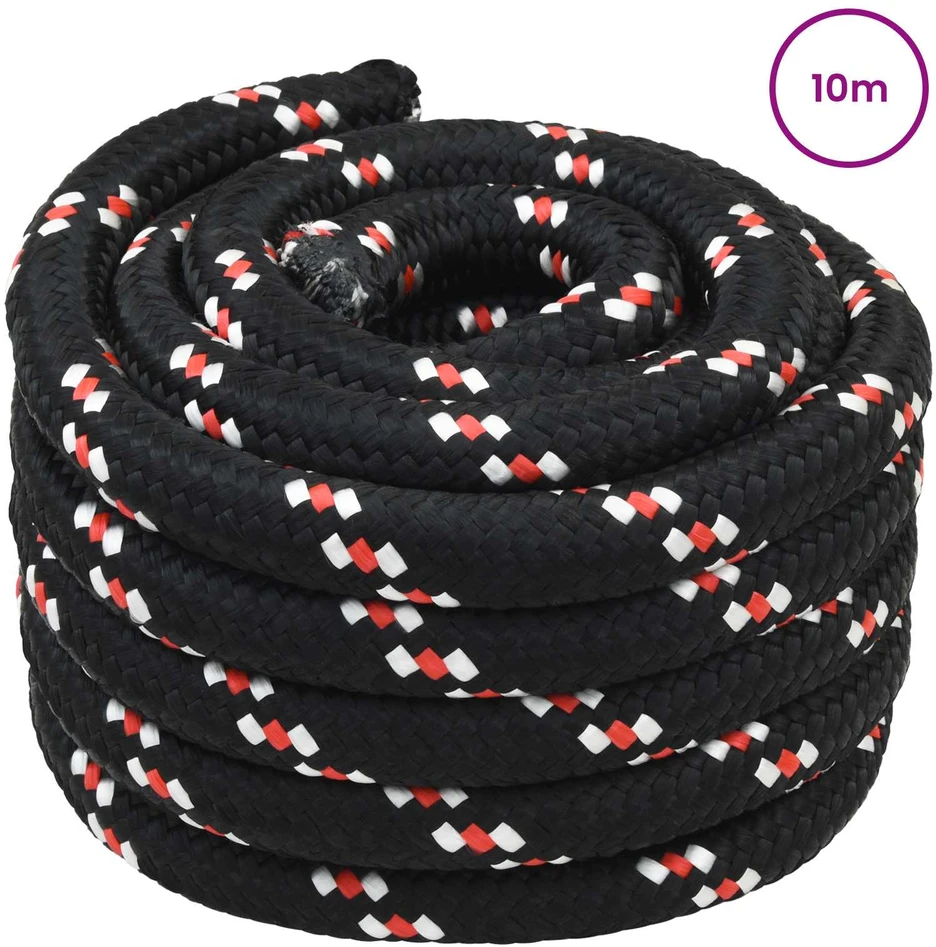 Laivo virvė 5 mm 10 m Juoda ir raudona