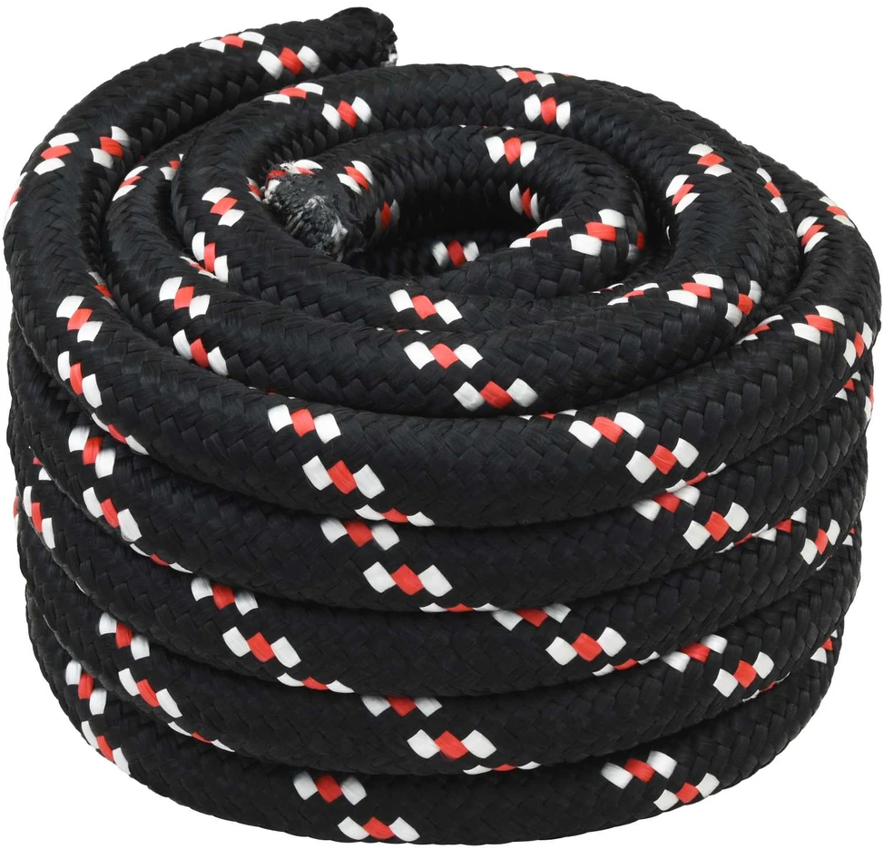 Laivo virvė 5 mm 10 m Juoda ir raudona
