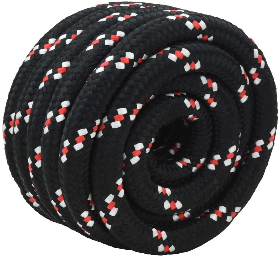 Laivo virvė 5 mm 25 m Juoda ir raudona