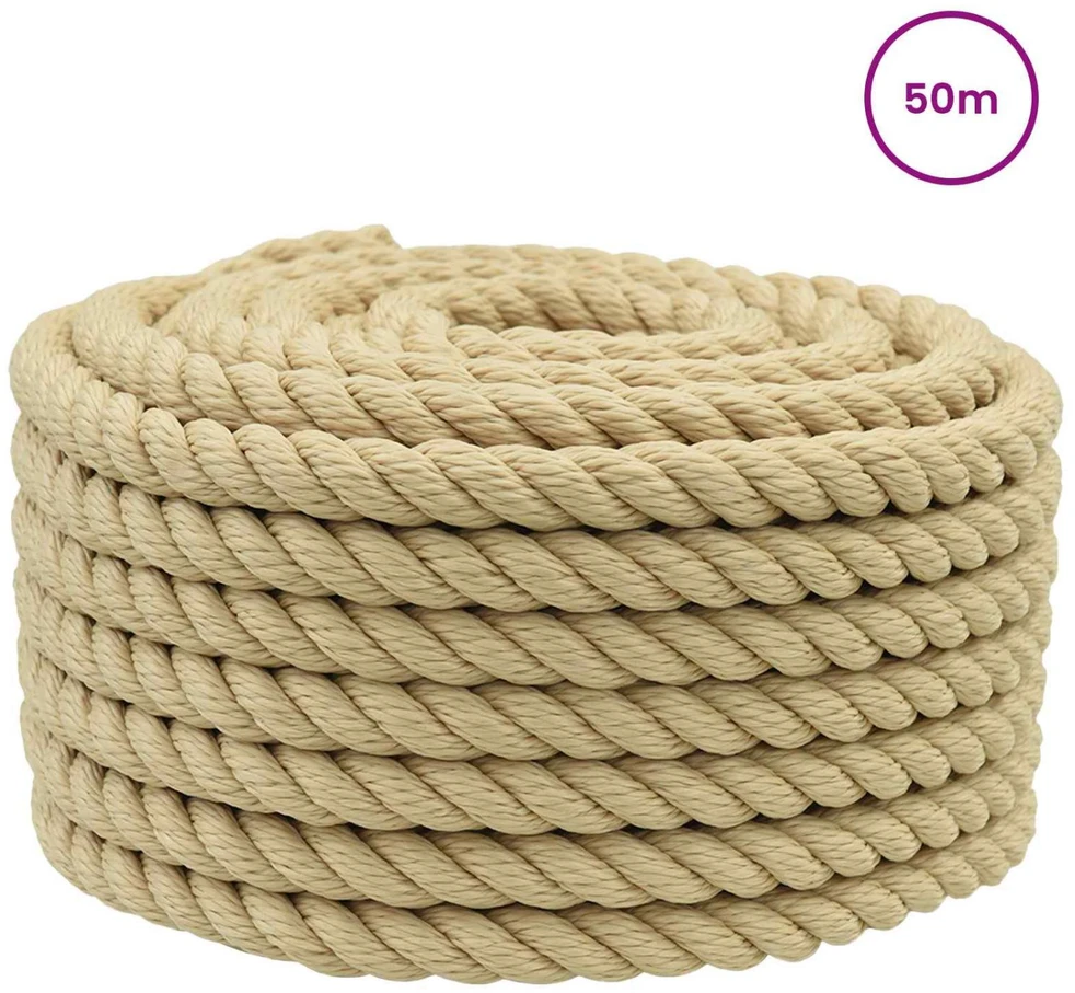 Laivo virvė 2 mm 50 m Natūrali