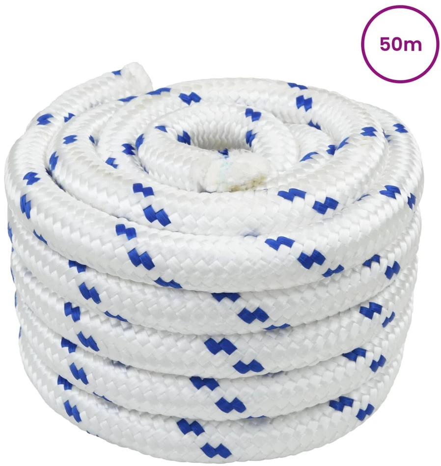 Laivo virvė 3 mm 50 m Balta ir mėlyna