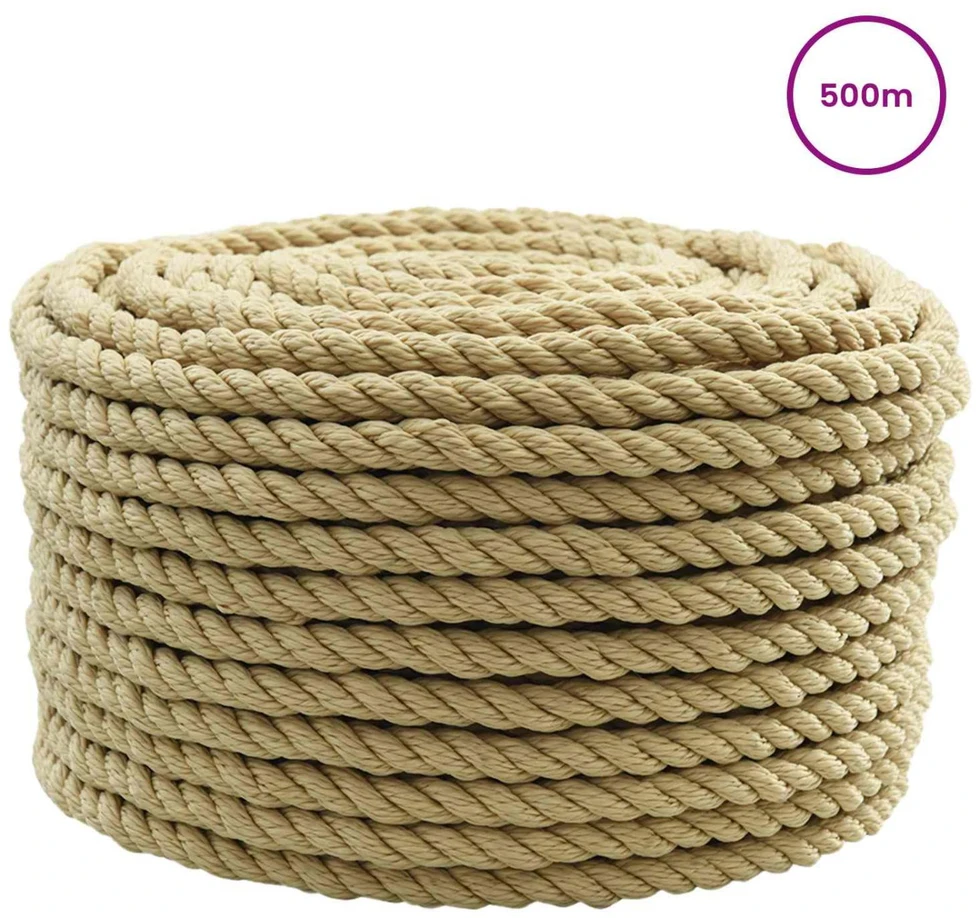 Laivo virvė 10 mm 500 m Natūrali