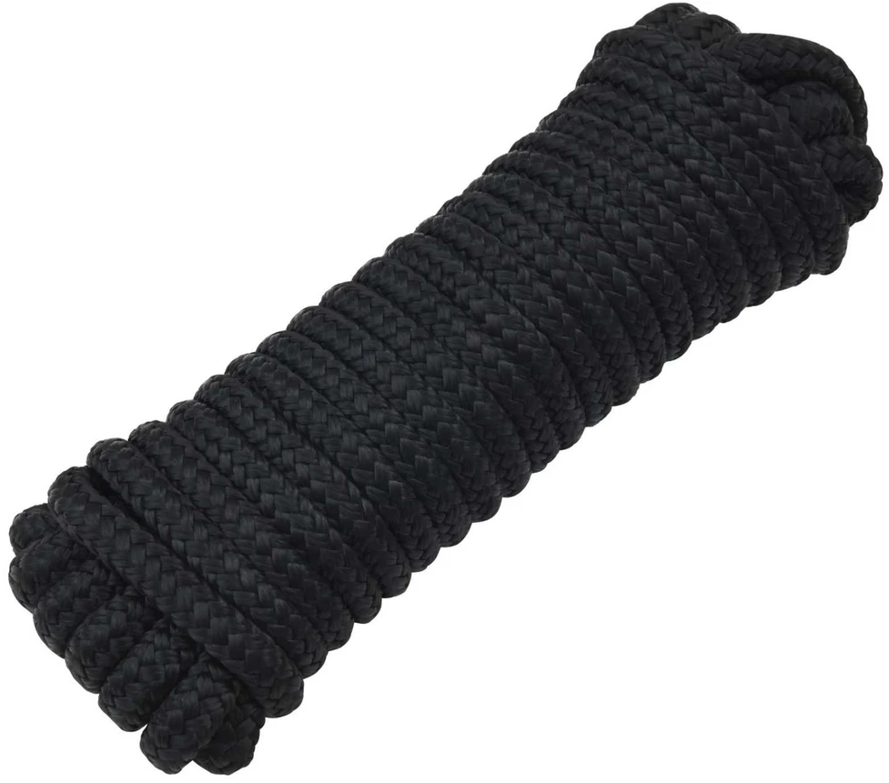 Laivo virvė 2 mm 6 m Juoda Poliesteris