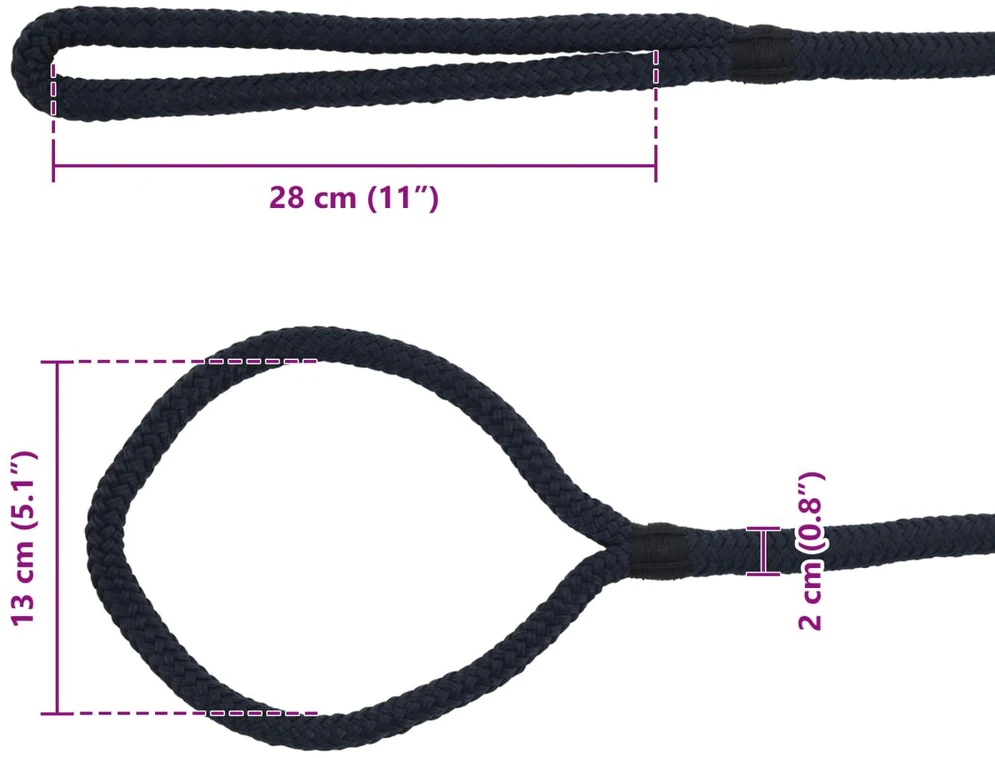Laivo virvė 2 mm 6 m Karališka mėlyna Poliesteris